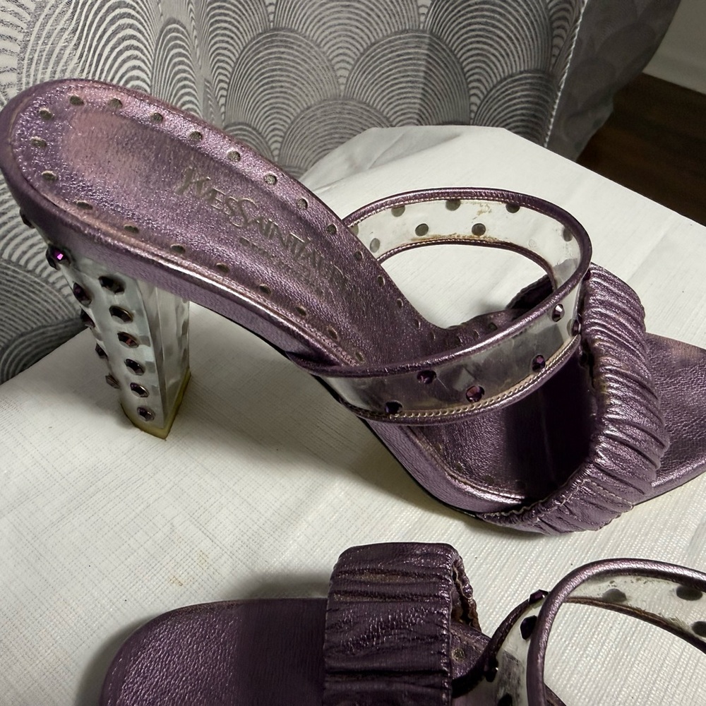 Vintage YSL by Tom Ford Swarovski crystal lucite heels - Picture 11 of 16